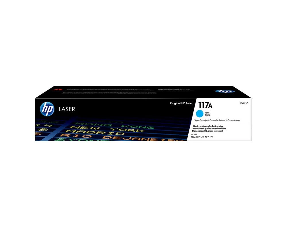 Hp No. 117a Cyan Laser Toner Cartridge: Laser 105a/Nw/Mfp 178nw/Nwg/179fnw Standard Capacity W2071a