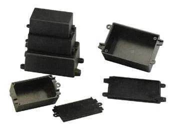 Utility Box With Mounting Holes And Cable Outlets - Black - 65 X 38 X 27 Mm