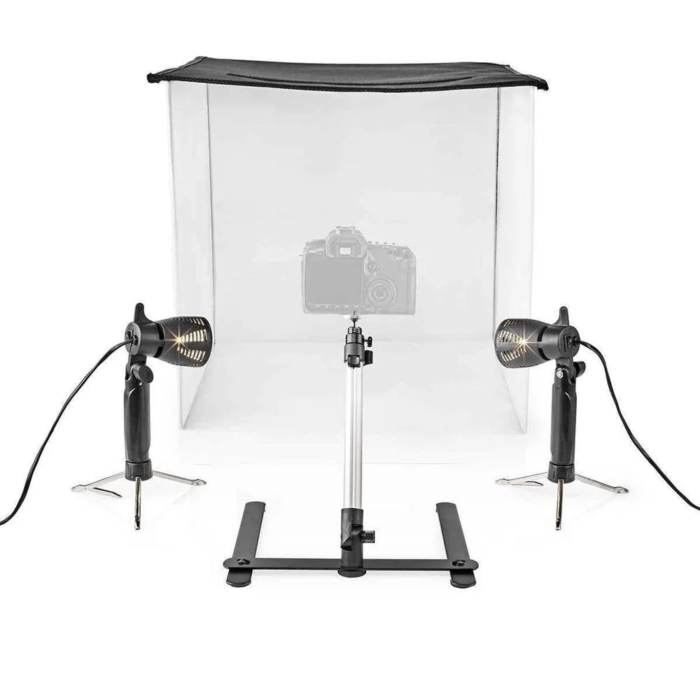Kit de Estudio Fotográfico | 400 Lm | Plegable | Fondos Incluidos | Bolsa de Viaje Incluida | Negro