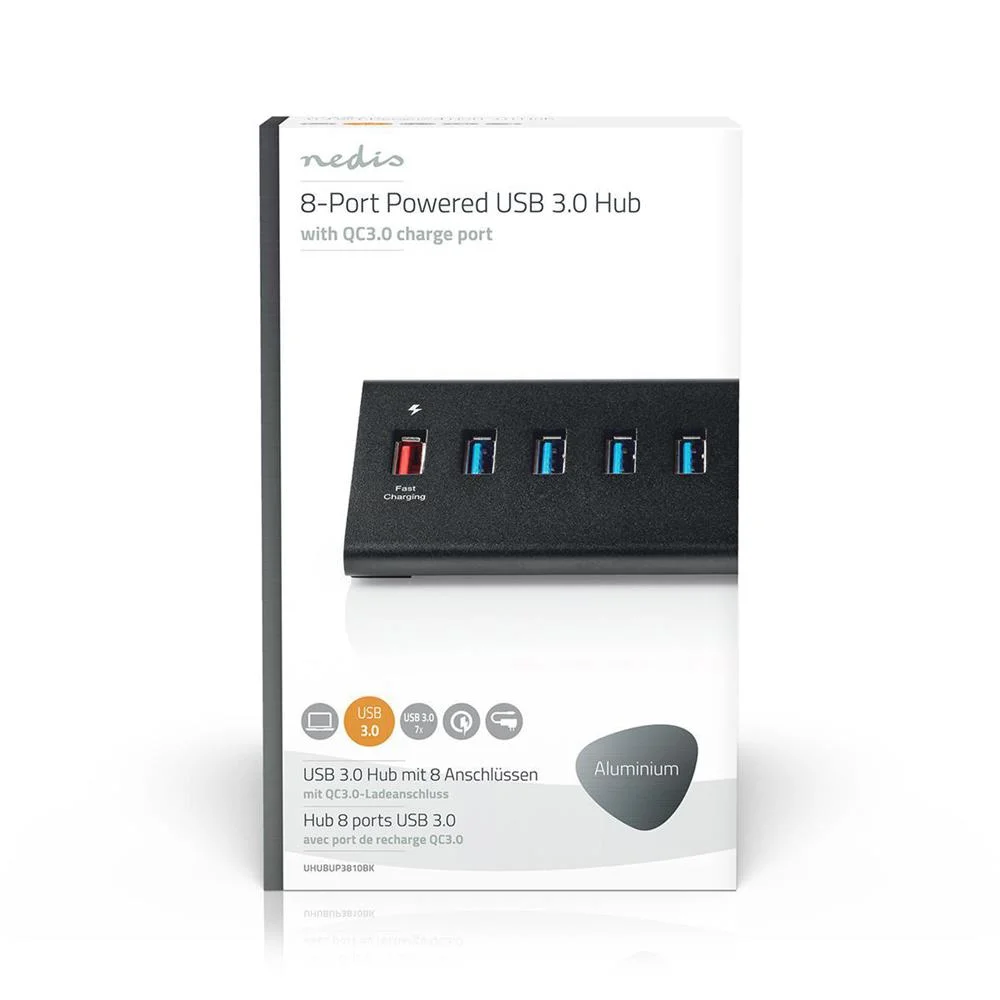 Concentrador Usb | Usb Micro-B Hembra | Usb-A Hembra | 8-Port Port(S) | Qc3.0 / Usb 3.2 Gen 1 | Alim