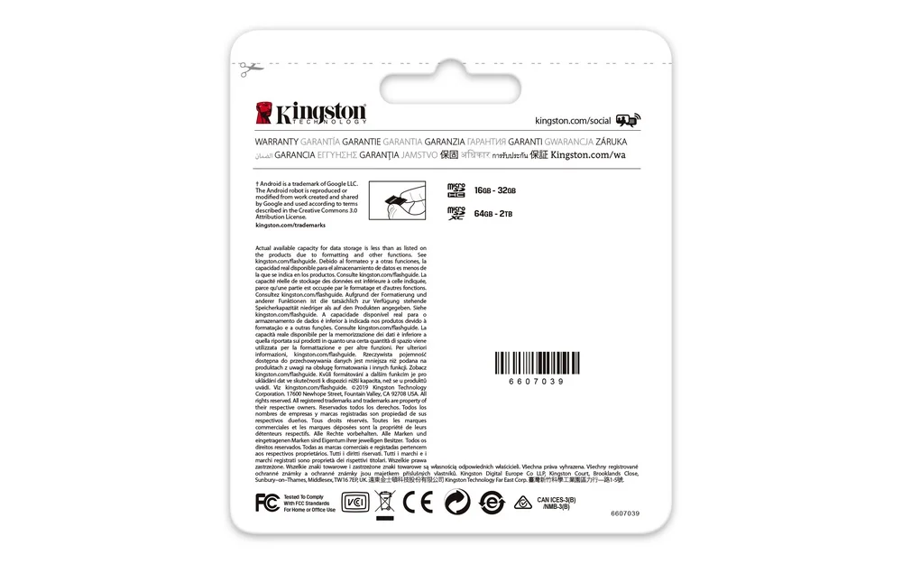 Cartão de Memória Microsdxc 512gb Classe 10 - Kingston