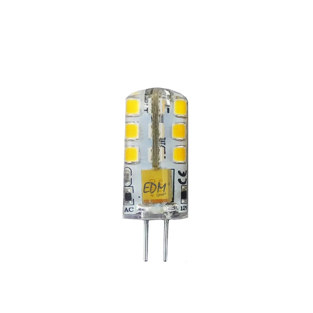 Lâmpada de Silicone Bi-Pin LED G4 12v 2w 180lm 3200k Luz Quente Ø1x3,7cm Edm