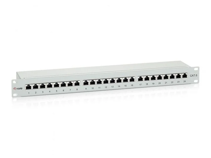 Equip Patchpanel 24x Rj45 Cat6  19" 1he Grau