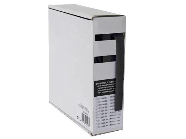 Shrinkable Tube 2:1 - 5.0mm - Black - 12m - Box