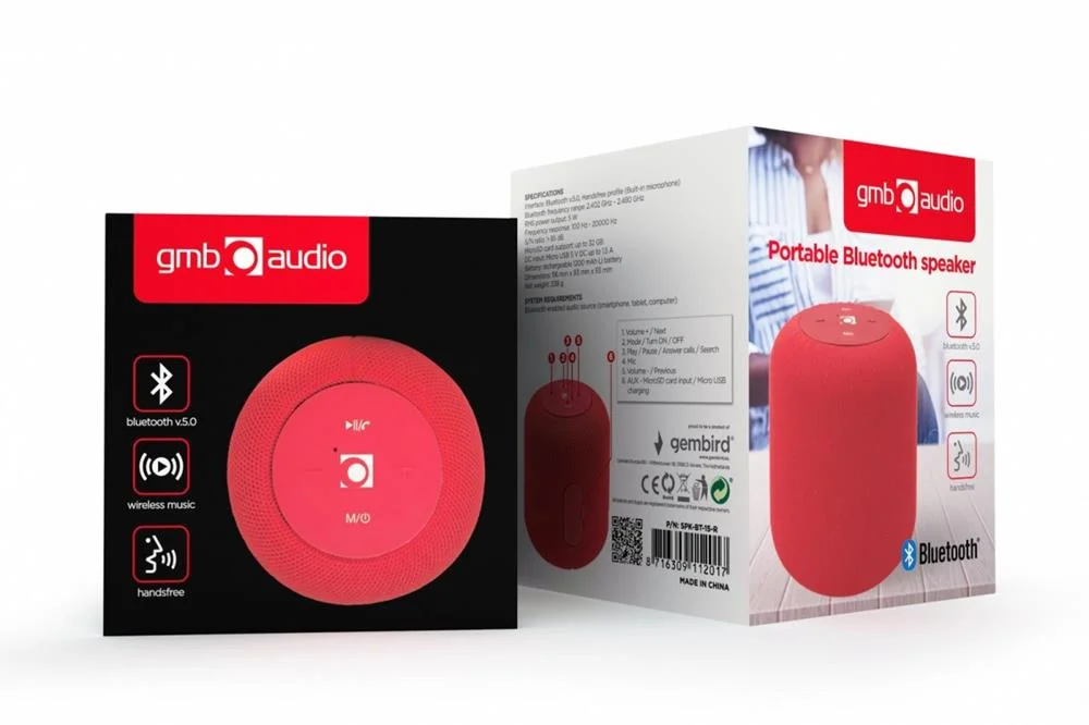 Bluetooth Speaker With Radio Red