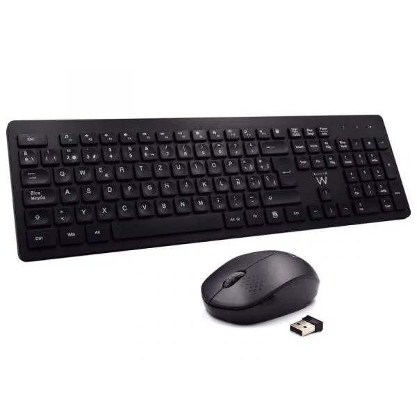 Ewent Keyboard+ Mouse Wireless Pt Black