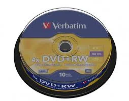 Verbatim Dvd+Rw 4x 4.7gb 120min  Matt Silver Cake 10 