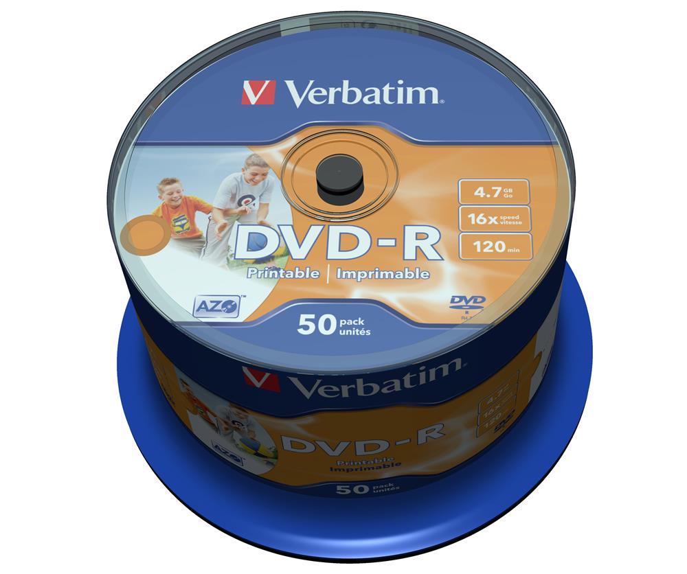 Verbatim Dvd-R 16x 4.7gb 120min Inkjet Print Bobi.