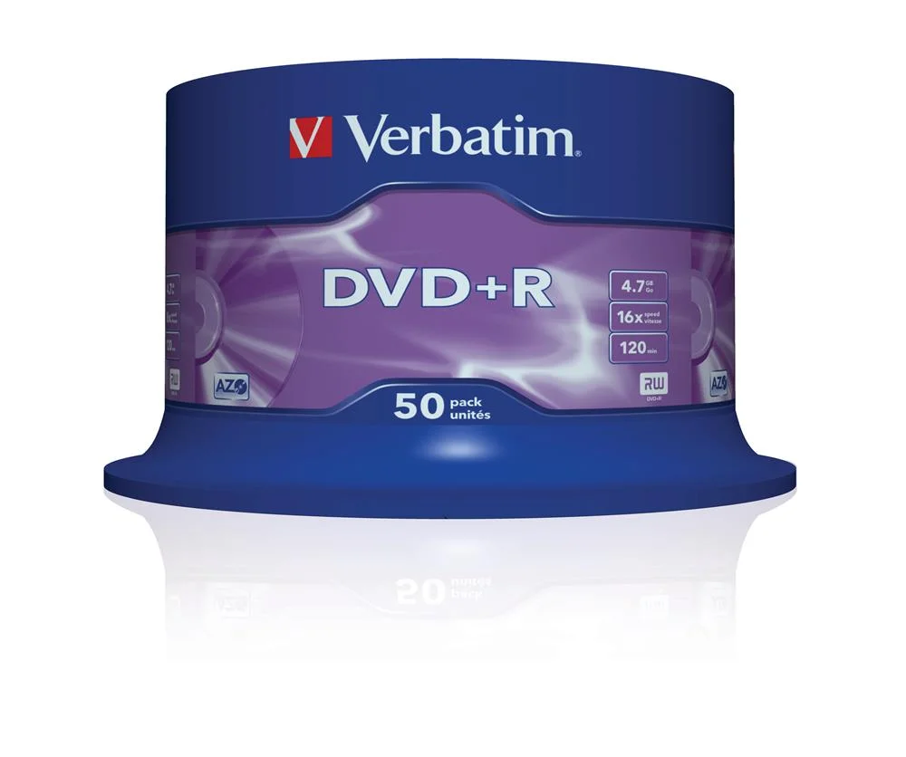 Verbatim Dvd+R 16x 4.7gb 120min Matt Silver Bobin.