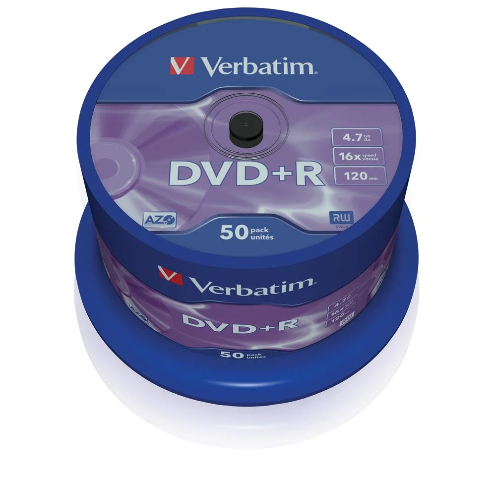 Verbatim Dvd+R 16x 4.7gb 120min Matt Silver Bobin.