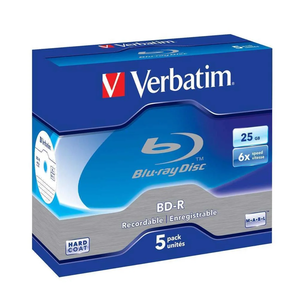 Verbatim Dvd Bd-r Single Layer 25gb Pack 5 Unids .