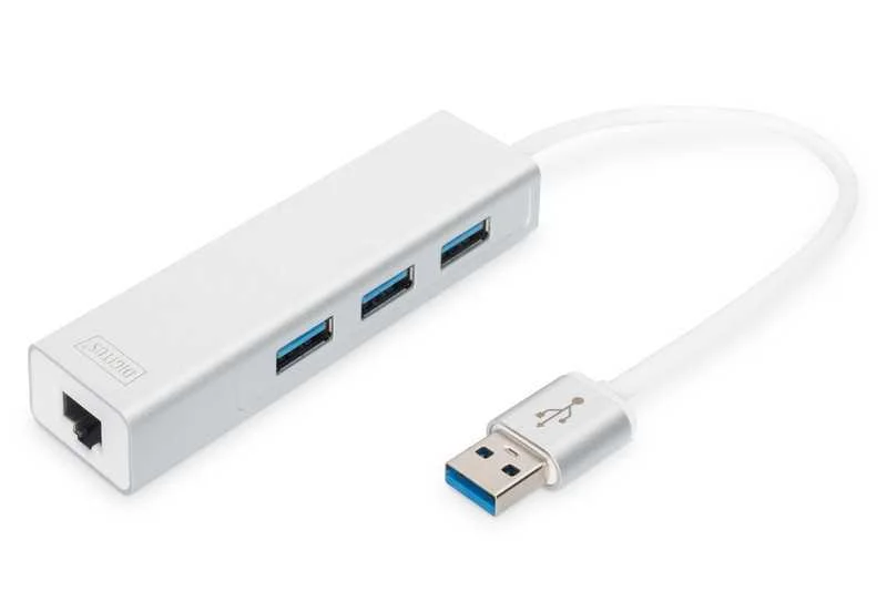 Digitus Usb-Hub    3-Port 3.0->3xa3.0 1xlan Integr. Kabel We