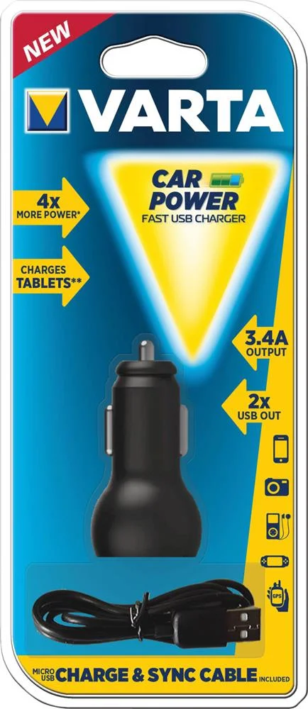 Adaptador Carregador Varta para Carro 2 Usb 4,8a