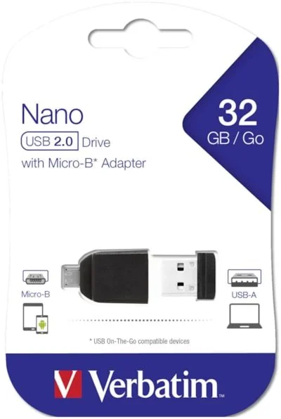 Verbatim Nano Usb Drive 32gb + Adaptador Micro Usb