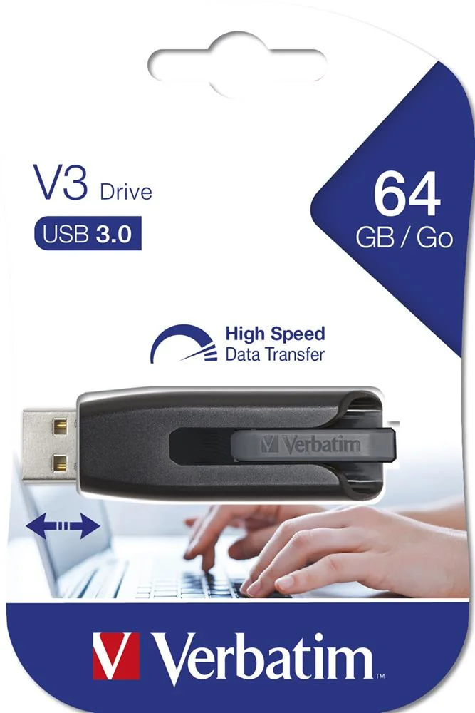 Pen Verbatim 64gb Usb 3.0 Store N Go V3 Black / G.