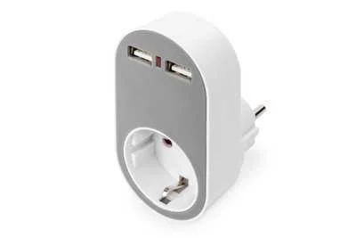 Digitus Universal Steckdosenadapter Mit 2 X Usb-A