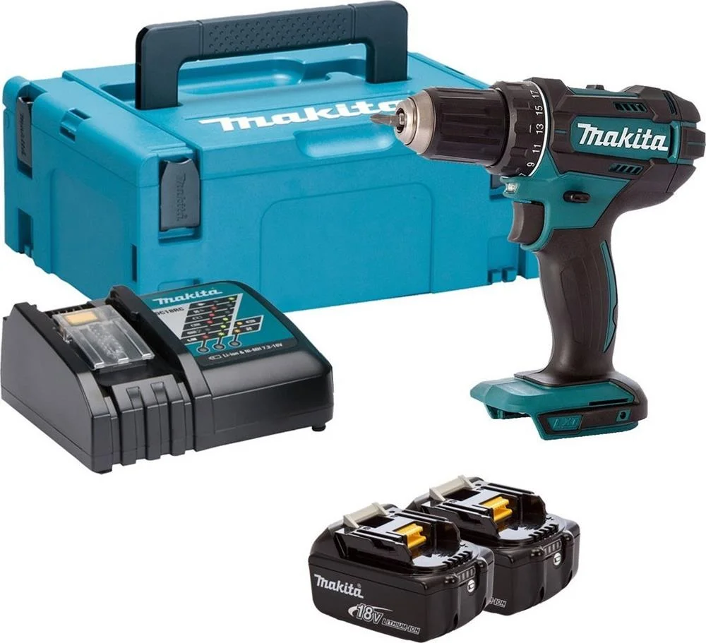 Makita Ddf482rfj 18v 2x Bl1830b Cordless Drill Driver