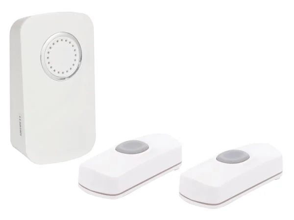 Conjunto de Campainha Sem Fios com Bateria e 2 Botões