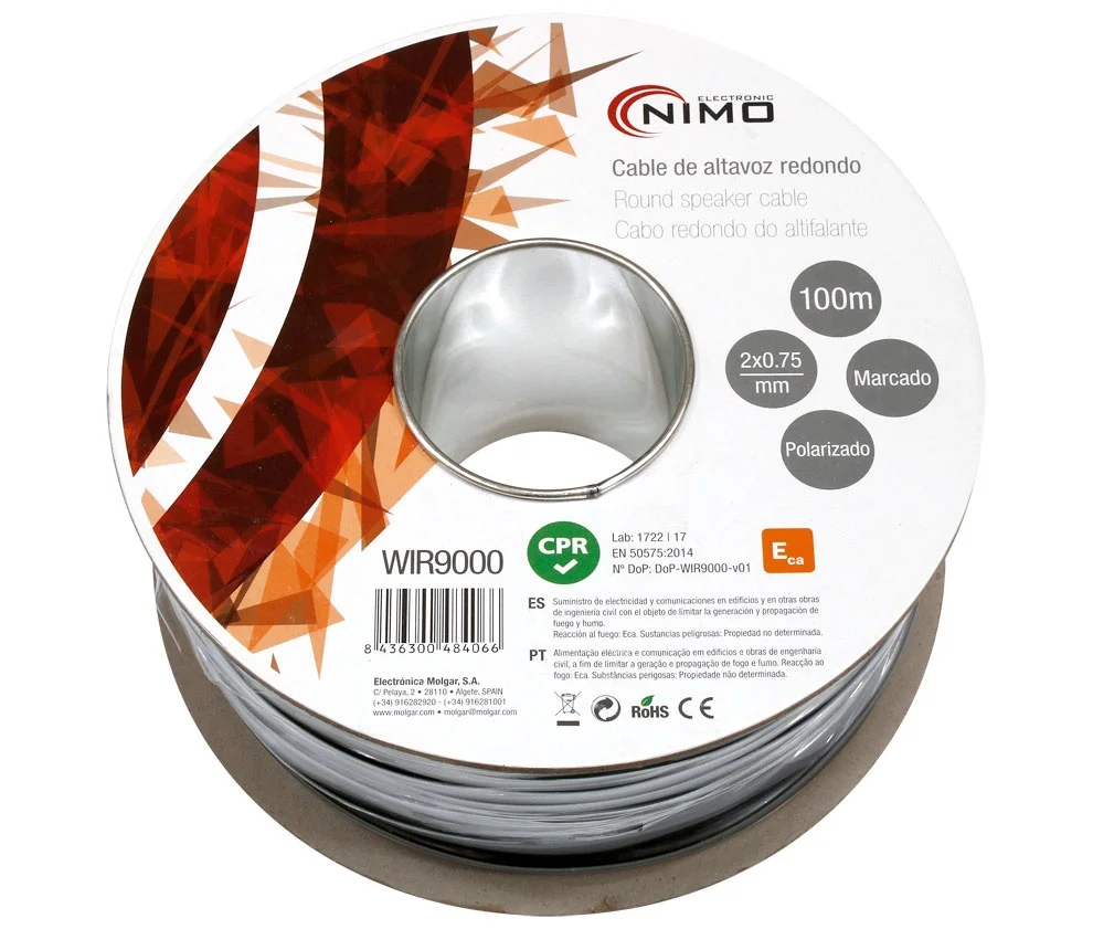 Bobine Cabo Coluna Redondo 2x 0,75mm (100 Mts)
