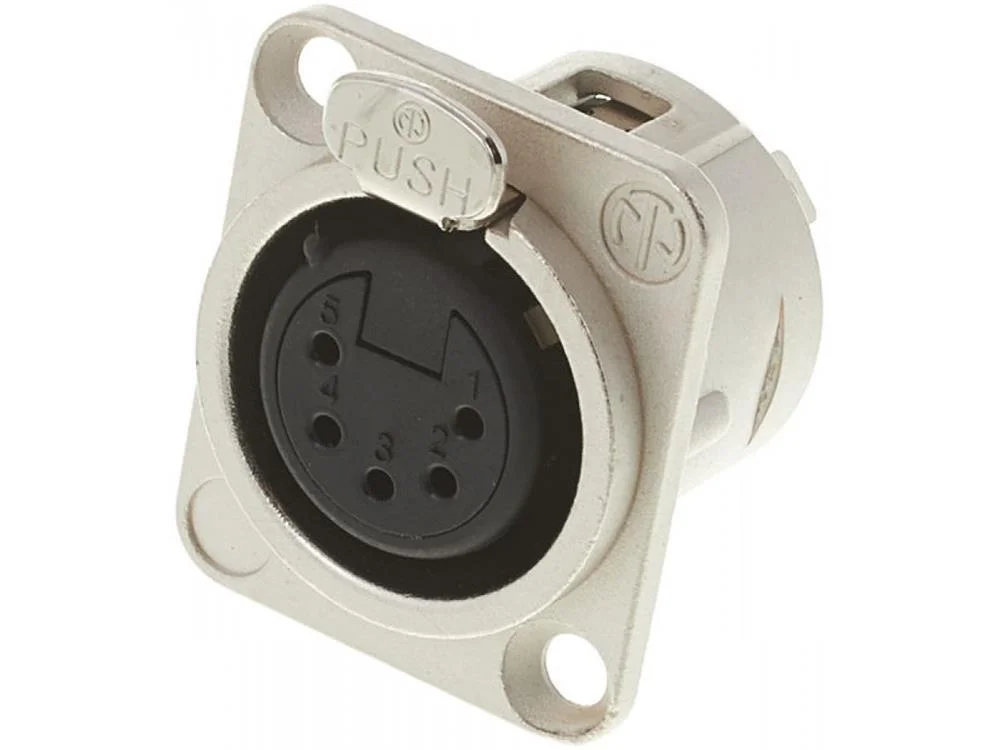 Ficha XLR femea painel 5 pinos