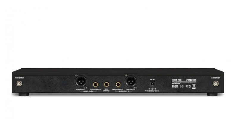 Sistema 2 microfones sem fios/recetor UHF