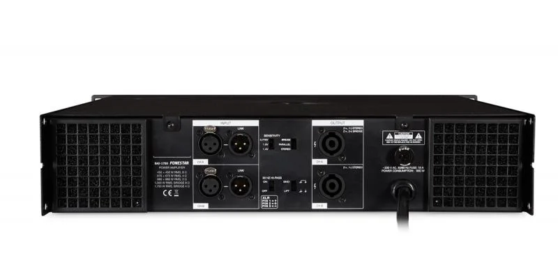Etapa de Potência Profissional Estéreo. 450 + 450 W Rms@8o, 675 + 675 W Rms@4o, 880 + 880 W Rms@2o. 