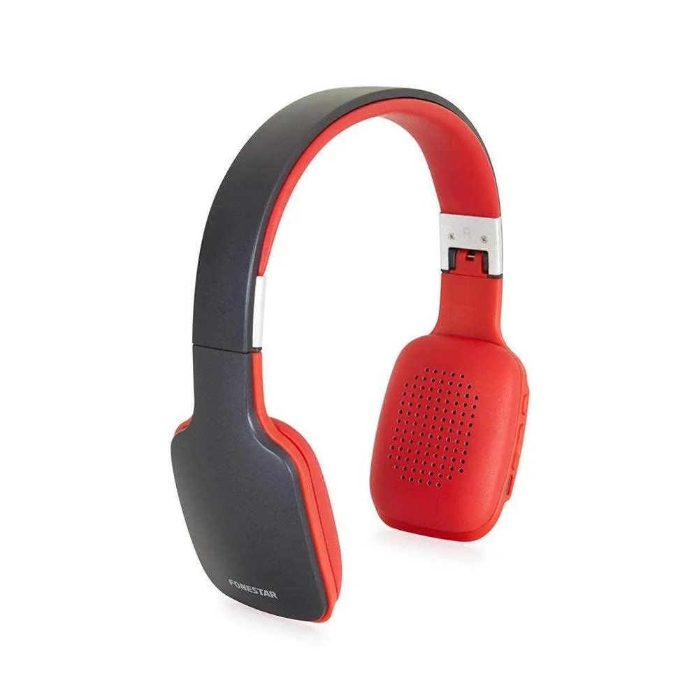 Auscultadores Bluetooth Cinzento/Vermelho