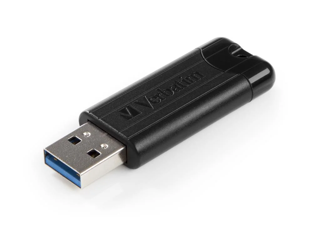 Pen Verbatim 128gb Usb 3.0 Pinstripe Black