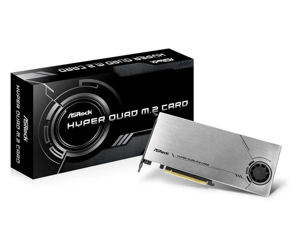 Asrock Hyper Quad M.2 Card - Interface Adapter - M.2 Card - Pcie 4.0 X16