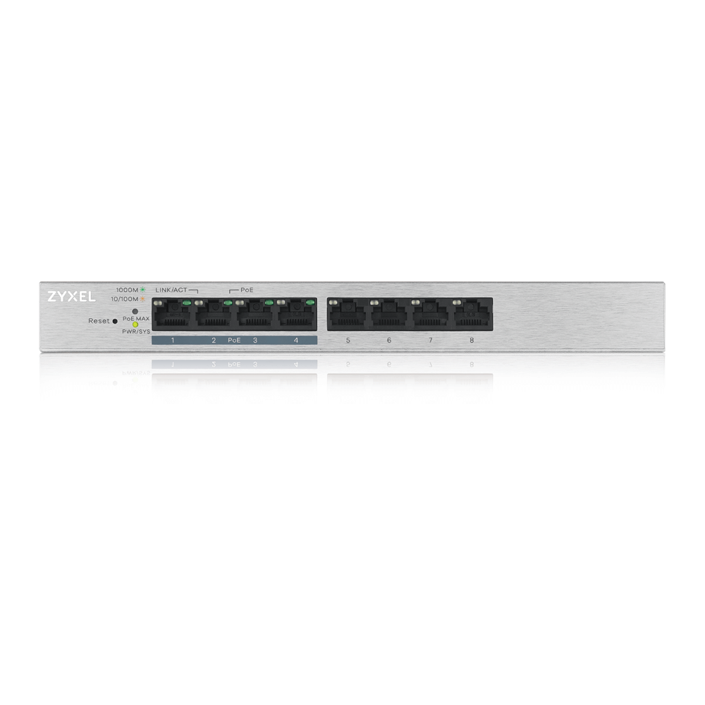 Zyxel Switch  8x Ge Gs1200-8hp V2 Poe+ Webmanaged Switch