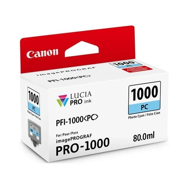 Canon Pfi-1000 Pc - Photo Cyan - Original - Ink Tank