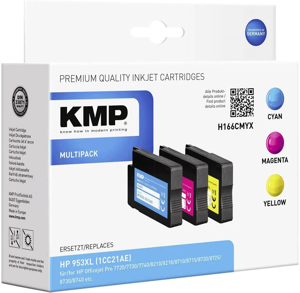 KMP H166CMYX Multipack C / M / Y compatível com HP