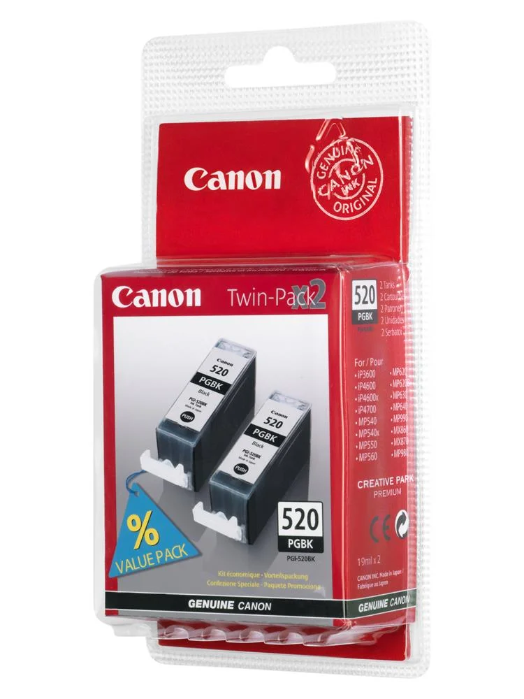Pack 2x Tinteiros 520 (Preto) - Canon