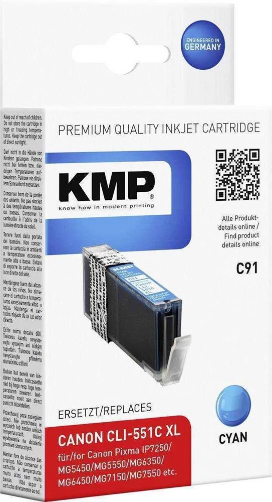 KMP C91 cartucho de tinta ciano komp. com Canon C.