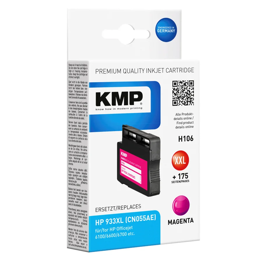 Cartucho de tinta KMP H106 magenta comp. com HP CN