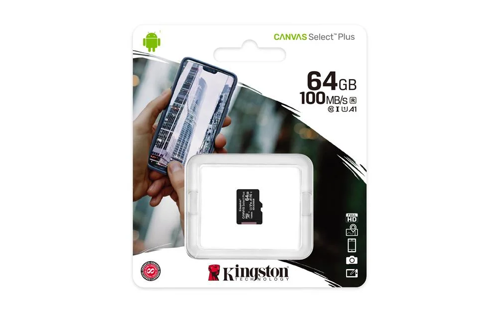 Kingston 64gb Microsdxc Canvas Select Plus Class10 Uhs-I - Sdcs2/64gbsp