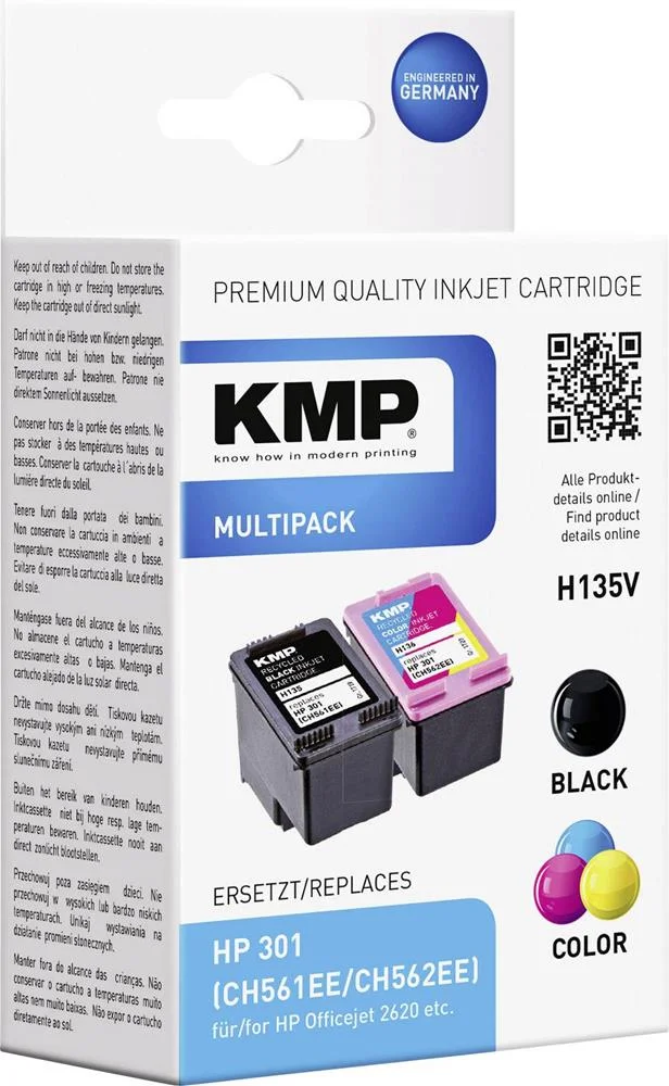KMP H75 cartucho de tinta preta compatível com HP.