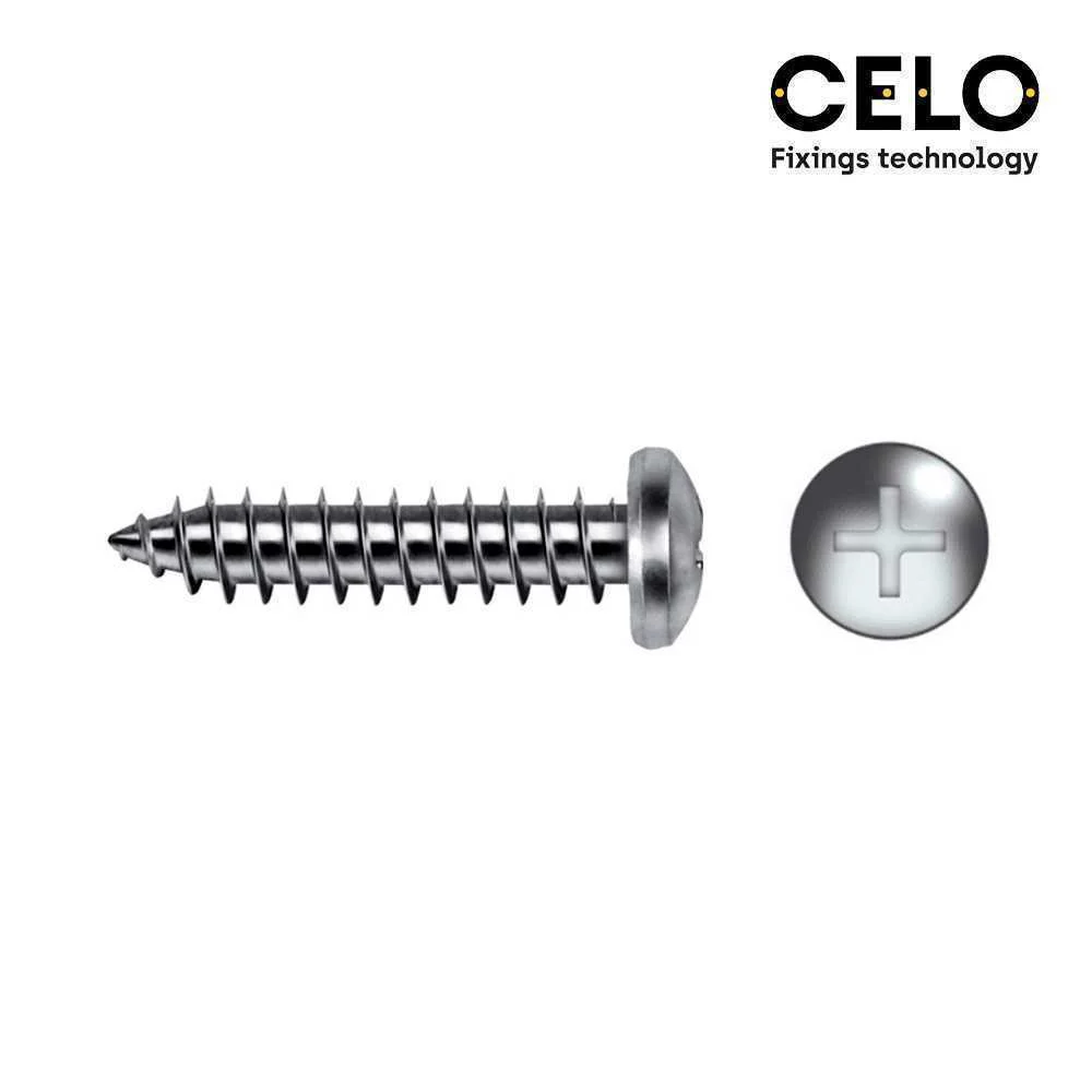 Caixa 250 Unid. Parafuso Chapa Cabeça de Queijo Philips Din/Ref 7981 4,2x38mm Zincado Celo
