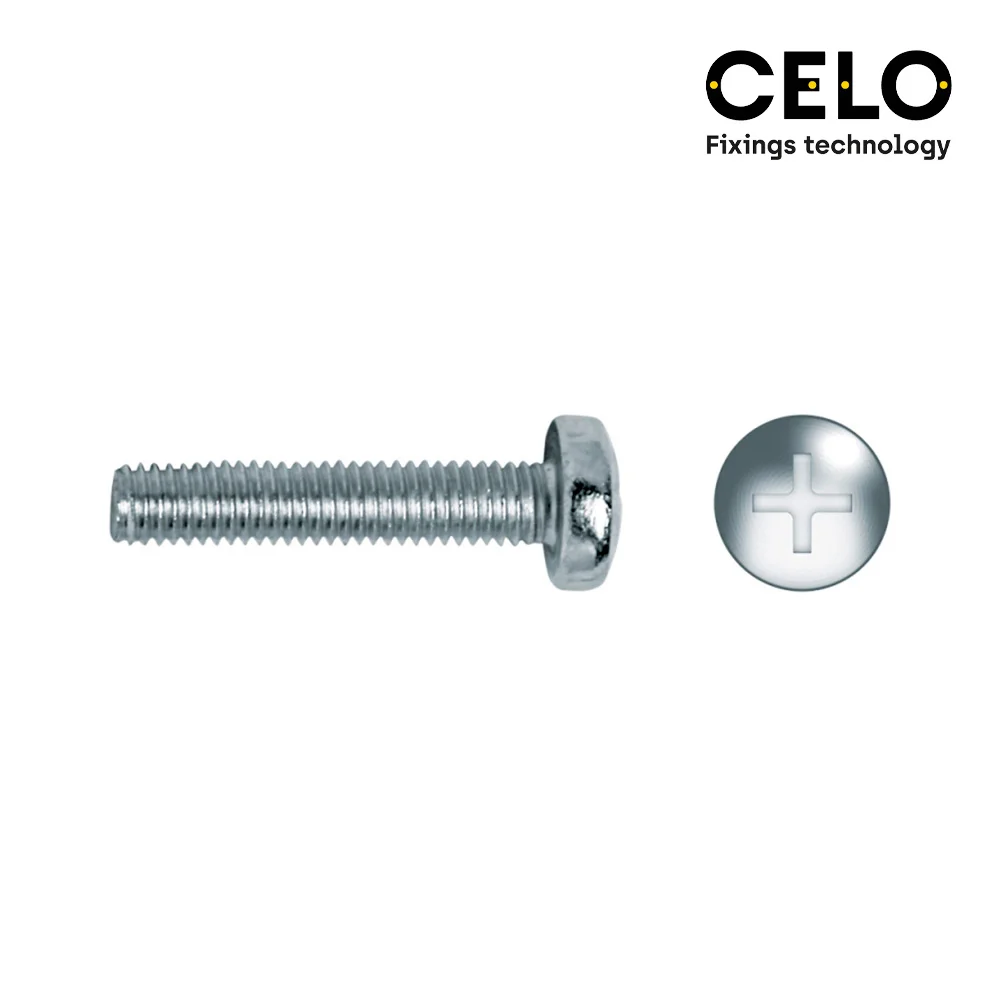 Caixa 125 Unid. Parafuso Métrica Cabeça de Queijo Philips Din/Ref 7985 Ø5x50mm Zincado Celo