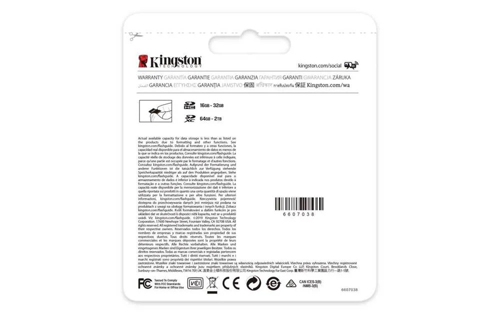 Cartão de Memória Sdxc 256gb Classe 10 - Kingston