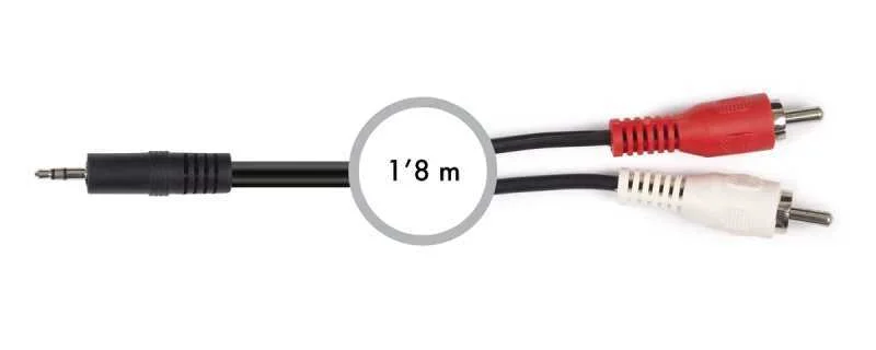 Cable de Audio 35 Mm a 2 Rca Macho, 18 M