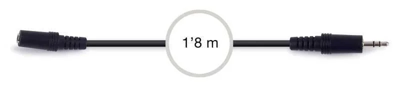 Cabo Áudio Jack 3,5mm Fêmea - Jack 3,5mm Macho 1,8m - Fonestar