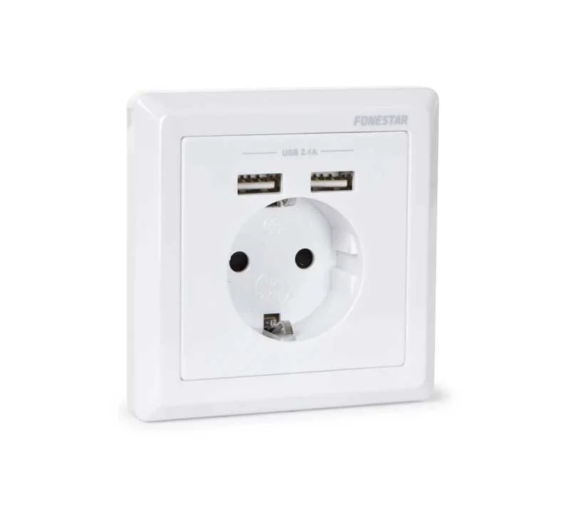 Panel de Conexión 2 X Usb Y Enchufe