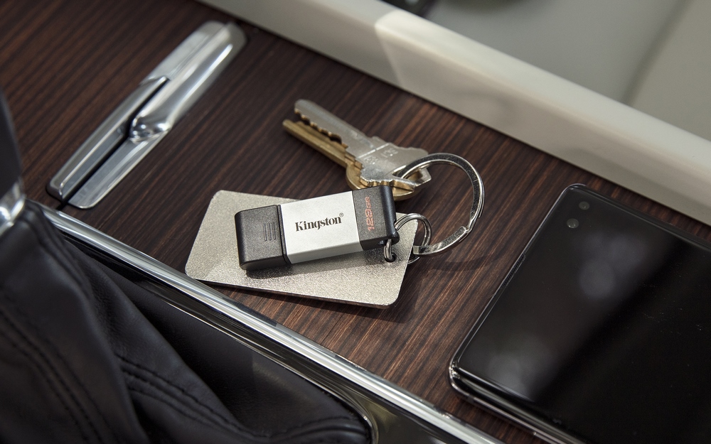 Memória Usb Kingston Dt80/128gb 128 Gb Usb-C Preto Prata 128 Gb 