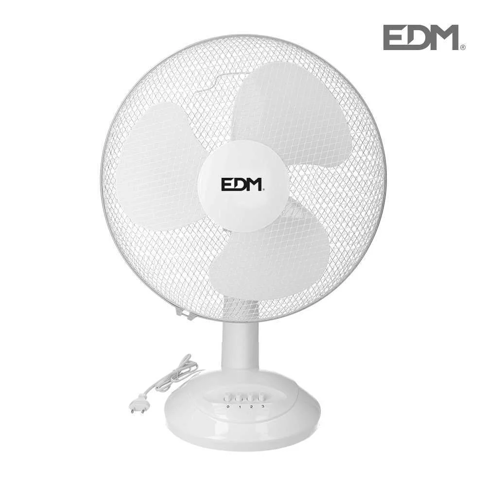 Ventoinha de Mesa Branco 45w   Aspas 40 Cm Edm