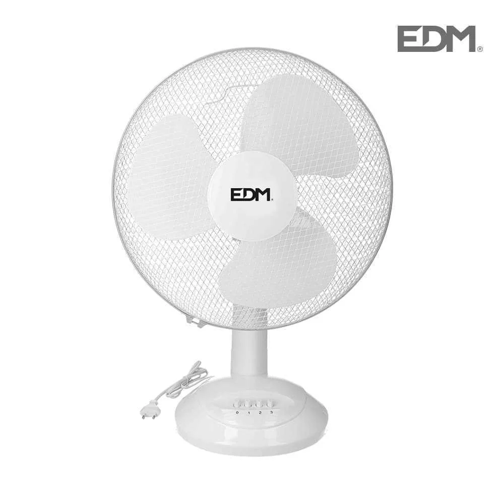Ventoinha de Mesa Branco 35w  Aspas 30 Cm 3 Edm