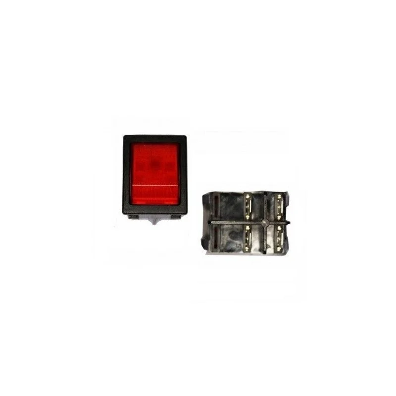Interruptor Luminoso Vermelho De Encastrar 4p