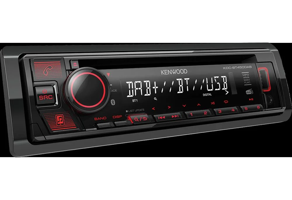 Auto Rádio Kdc-Bt450dab 4x 50w Flac/Mp3/Wav/Wma/Cd/Usb/Bluetooth - Kenwood