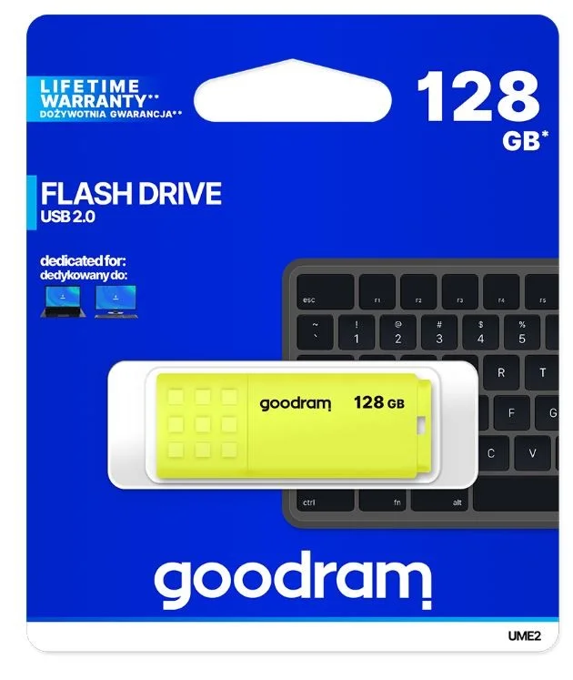 Pendrive 128gb Usb 2.0 Goodram Ume2 Yellow