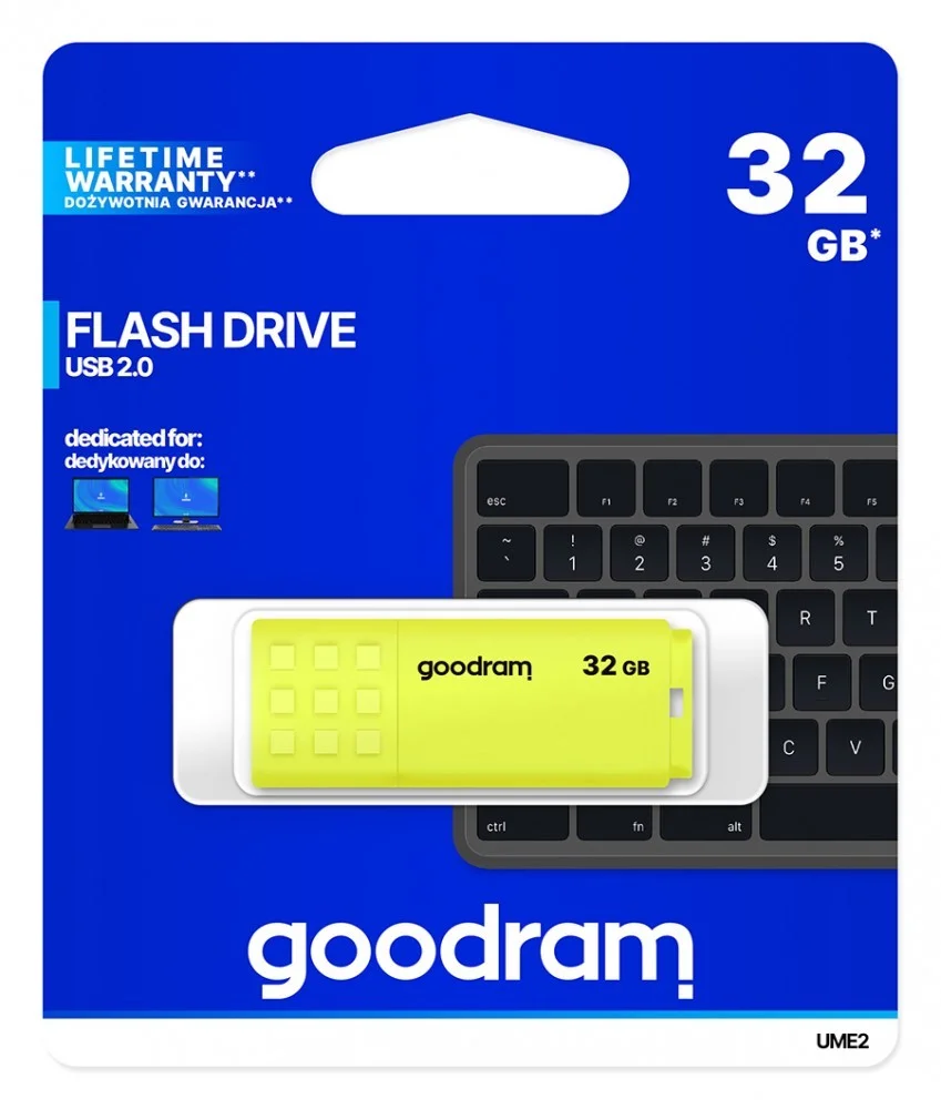 Pendrive 32gb Usb 2.0 Goodram Ume2 Yellow